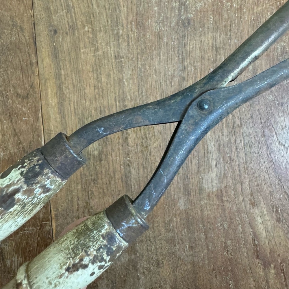 Vintage Wood Handle Hair Curling Iron Tongs Crimpers Beauty Shop Hairdresser - Picture 5 of 7